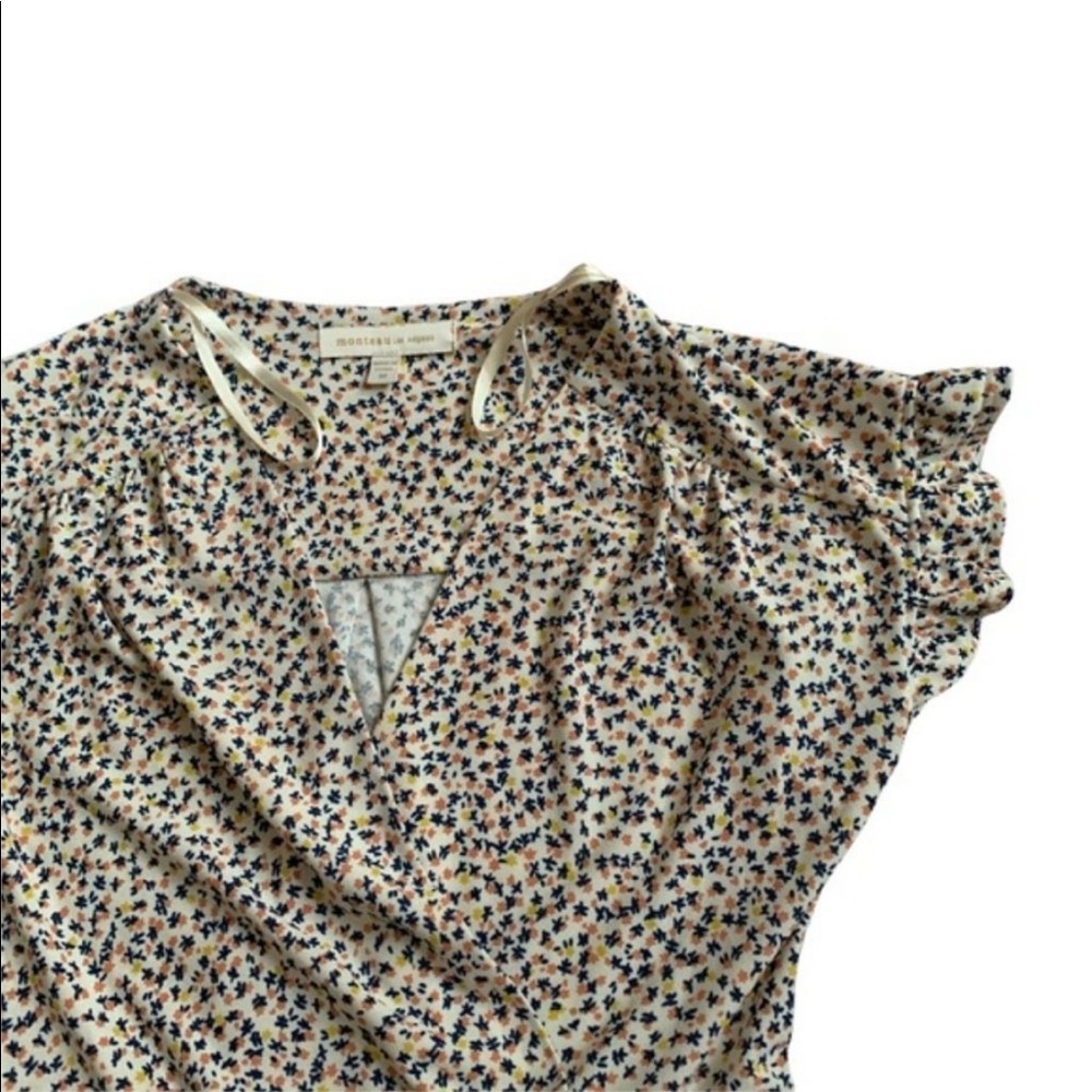 Floral Monteau Blouse Size Medium - Picture 2 of 8